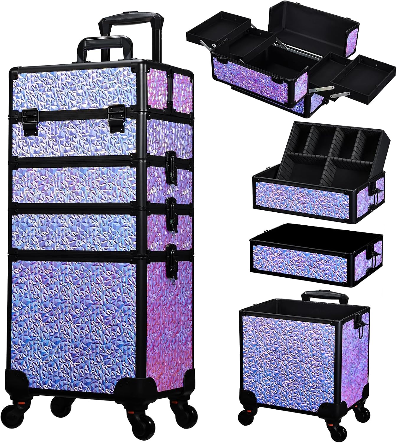 Beauty Makeup Organizer - 롤링 메이크업 트레인 케이스, 서랍이 있는