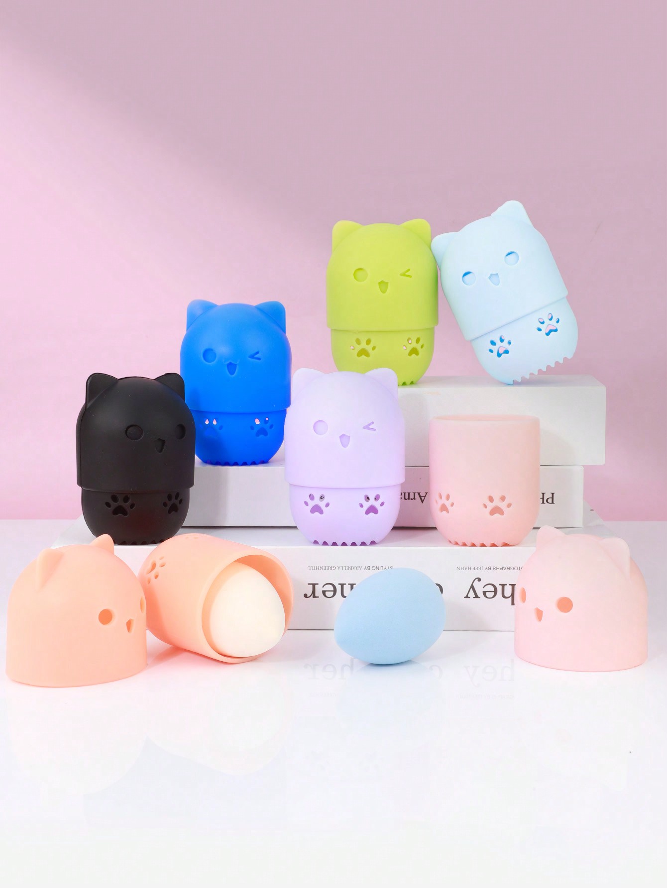 Beauty Makeup Blender - 귀여운 고양이 모양의 실리콘 메이크업 스펀지