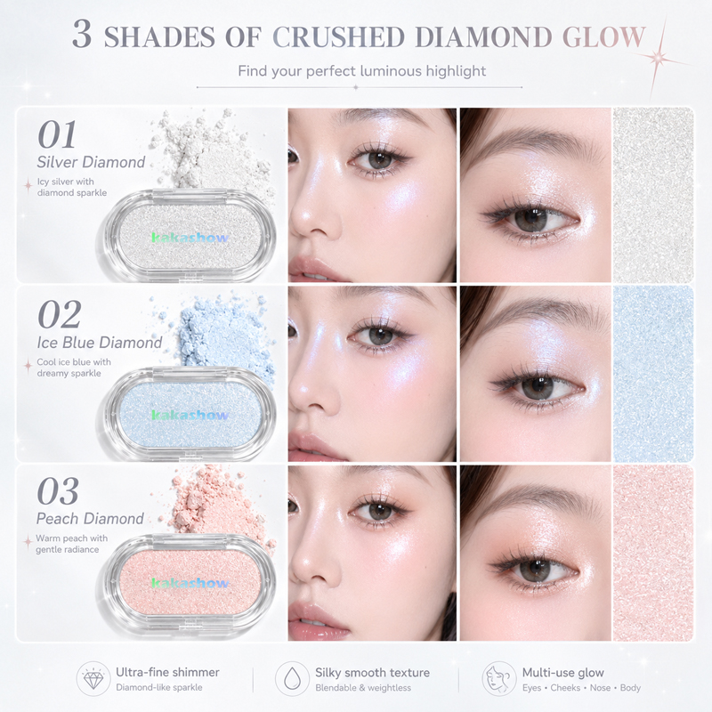 한국산 다이아몬드 쉬머 하이라이터 파우더, 3가지 색상 - Rare Beauty Makeup Highlighter 리뷰 및 가격