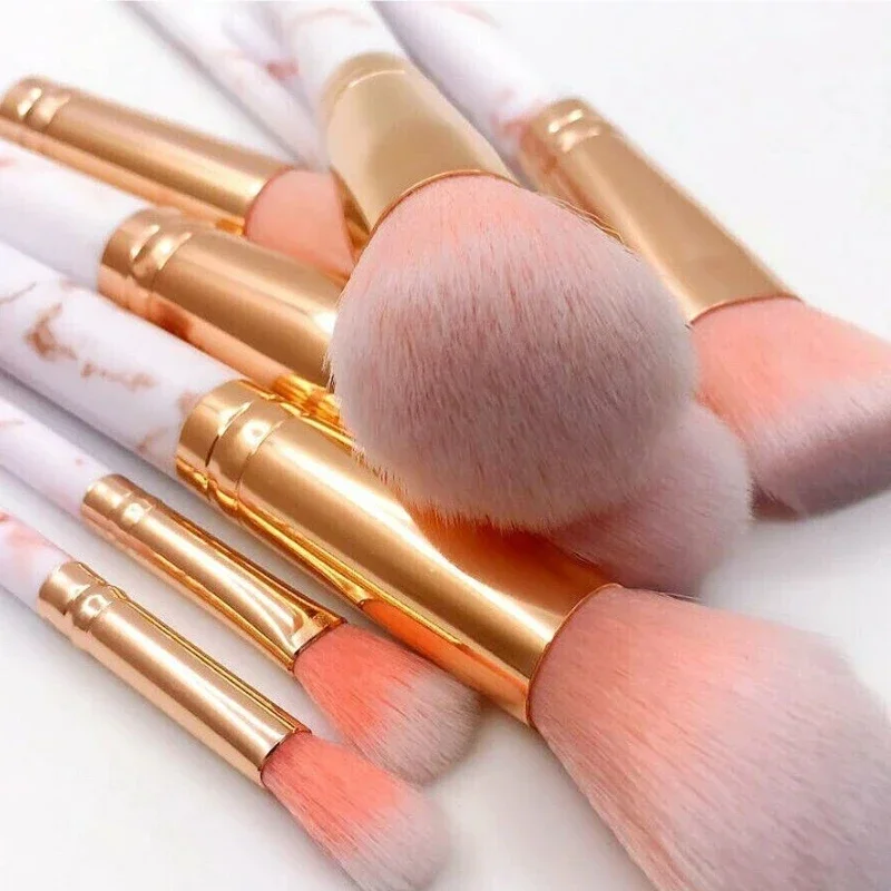 10개입 대리석 메이크업 브러쉬 세트 - 얼굴, 눈,  - Beauty Makeup Blender 리뷰 및 가격
