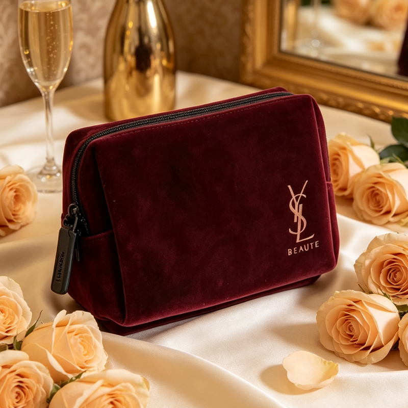 YSL 빈티지 버건디 벨벳 메이크업 가방 미니 휴대용  - Ysl Beauty Makeup 리뷰 및 가격