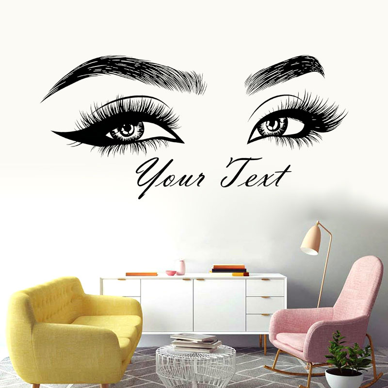 속눈썹 눈썹 비닐 스티커 미용실 벽 데칼, 맞춤형 텍스 - Makeup Is Beauty Quotes 리뷰 및 가격