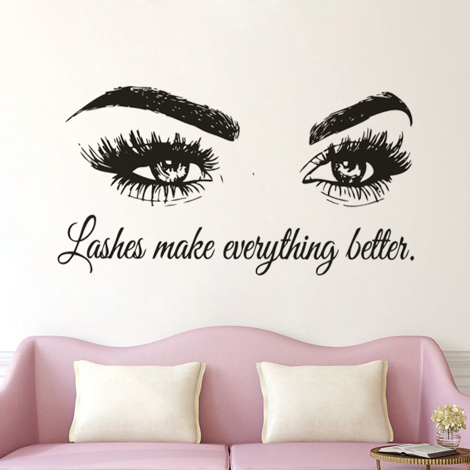 속눈썹 비닐 벽 데칼 뷰티 살롱 견적, 속눈썹 모든 것 - Makeup Is Beauty Quotes 리뷰 및 가격
