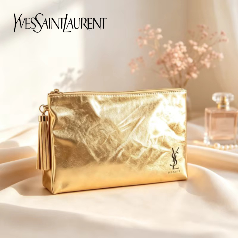 YSL 골든 화장품 가방, 휴대용 방수 다기능 파우치, - Ysl Beauty Makeup 리뷰 및 가격