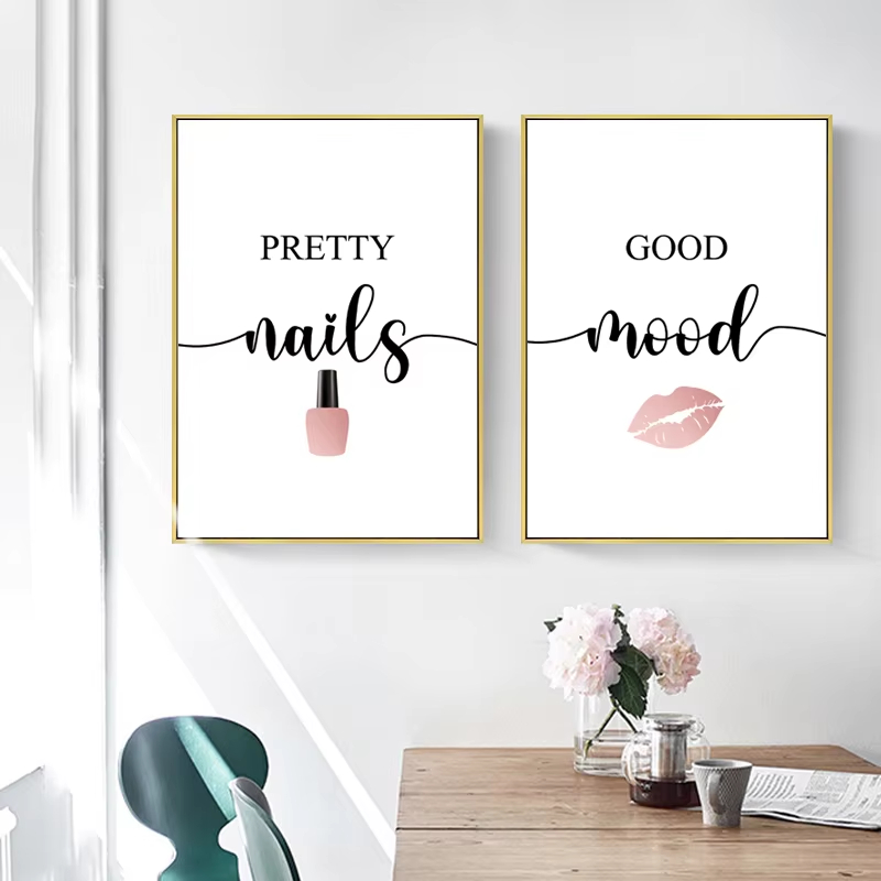 북유럽 핑크 여성 빨간 입술 매니큐어 따옴표 메이크업  - Makeup Is Beauty Quotes 리뷰 및 가격