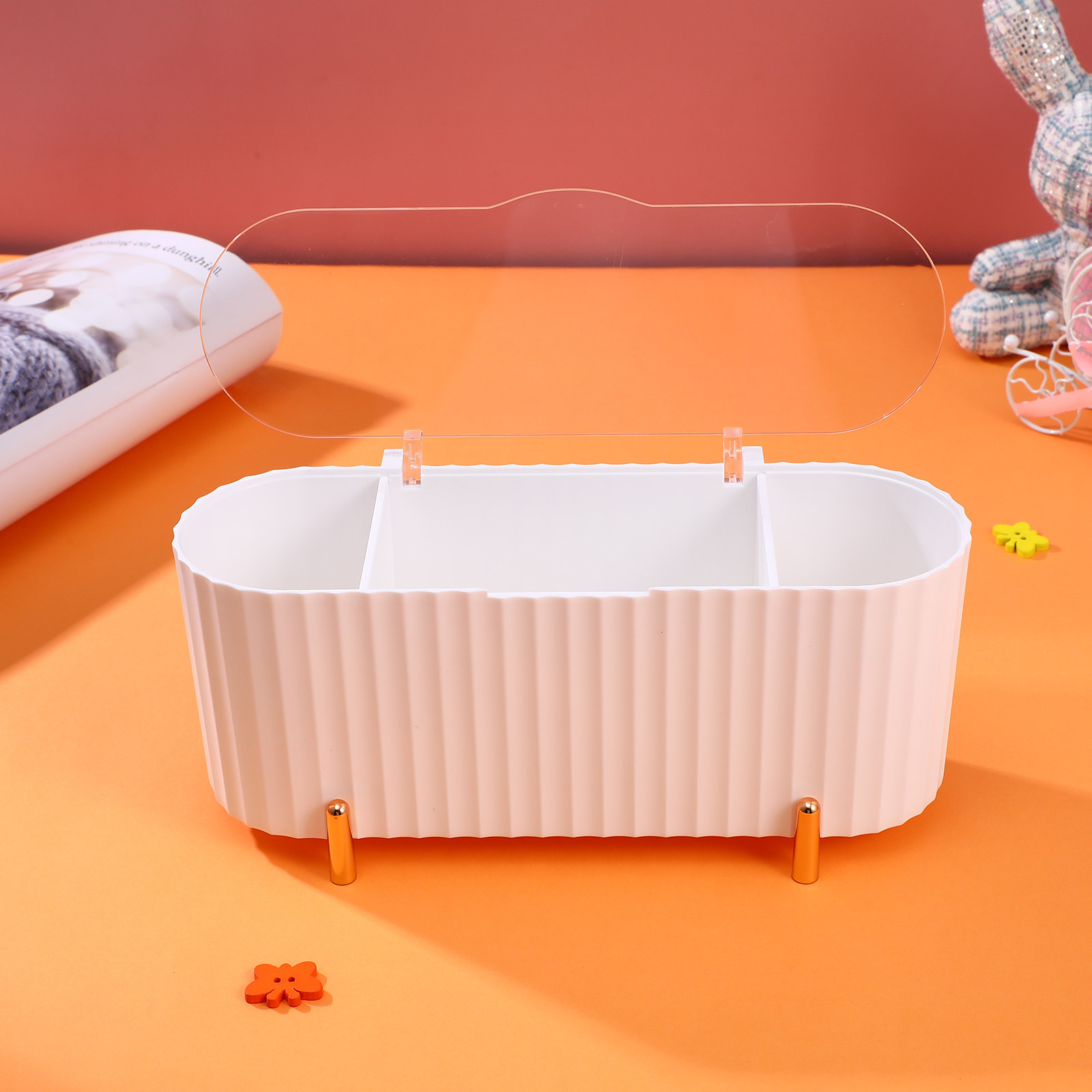 2개입 수납함 3칸 메이크업 패드 정리함 면봉 홀더 뷰 - Beauty Makeup Organizer 리뷰 및 가격