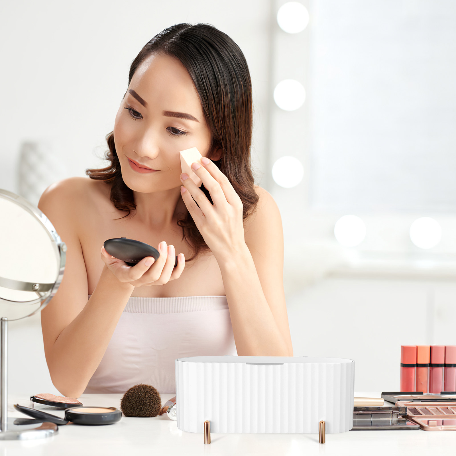 2개입 수납함 3칸 메이크업 패드 정리함 면봉 홀더 뷰 - Beauty Makeup Organizer 리뷰 및 가격