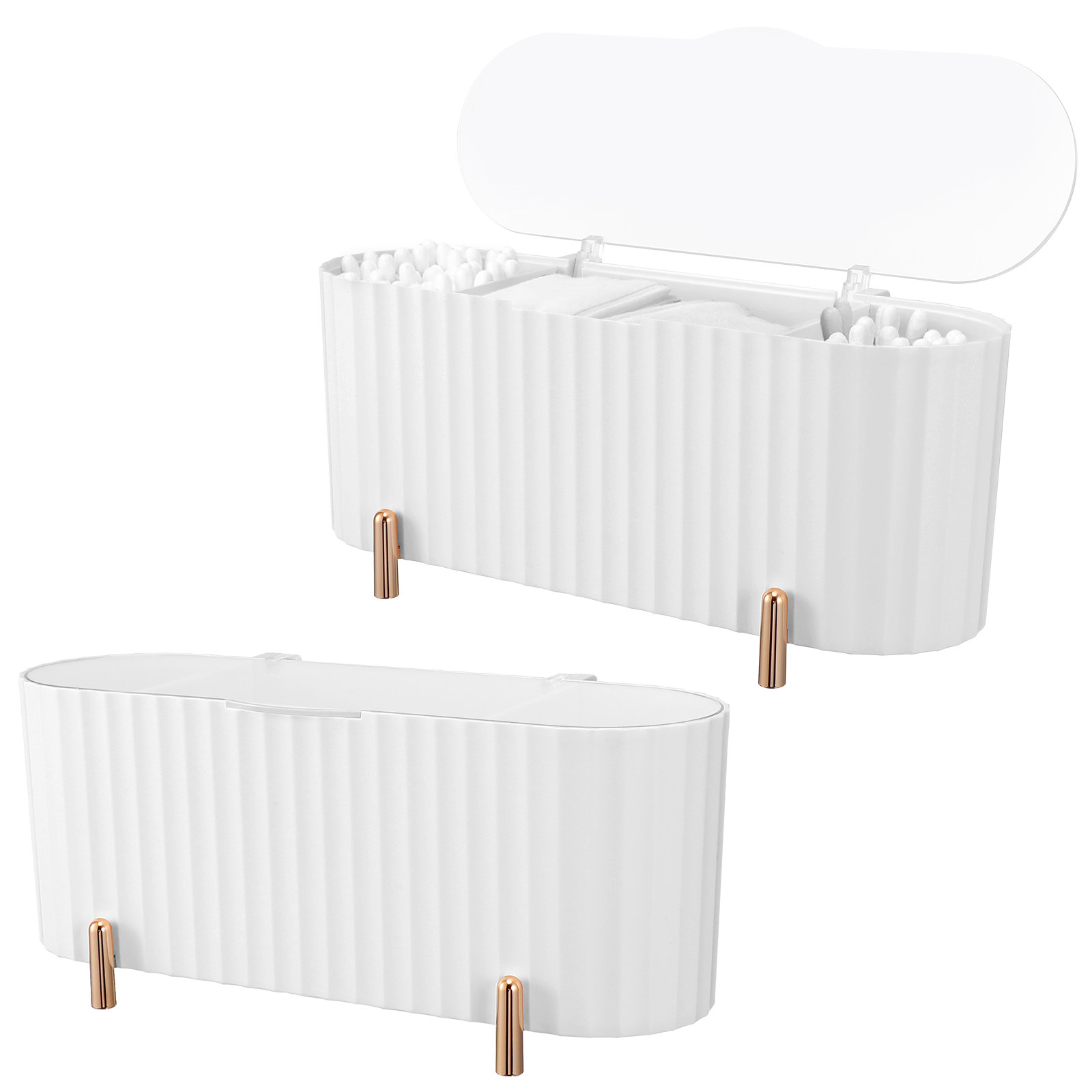 2개입 수납함 3칸 메이크업 패드 정리함 면봉 홀더 뷰 - Beauty Makeup Organizer 리뷰 및 가격