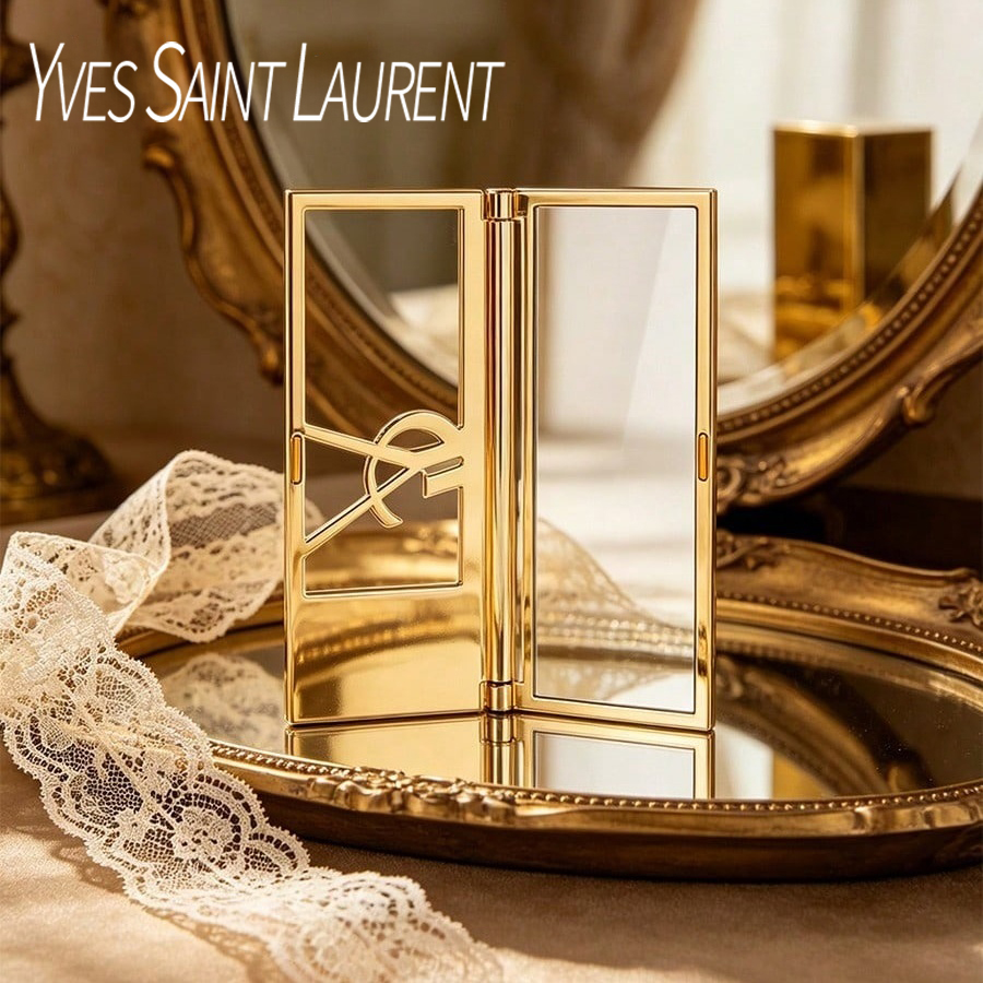 YSL 고급 골든 휴대용 접이식 화장 거울, 가볍고 휴 - Ysl Beauty Makeup 리뷰 및 가격