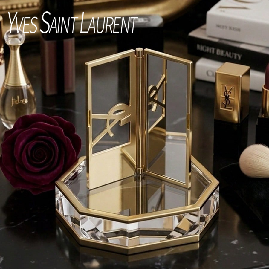 YSL 고급 골든 휴대용 접이식 화장 거울, 가볍고 휴 - Ysl Beauty Makeup 리뷰 및 가격